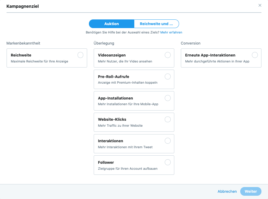 Twitter Ads-Kampagnen