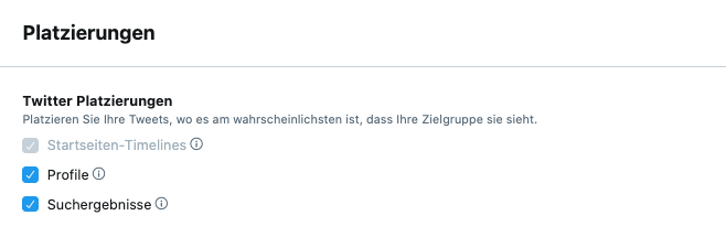 Twitter Ads-Platzierungen