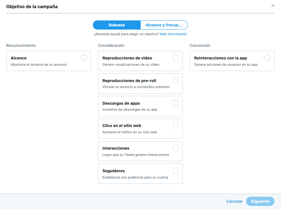 Campañas de Twitter Ads