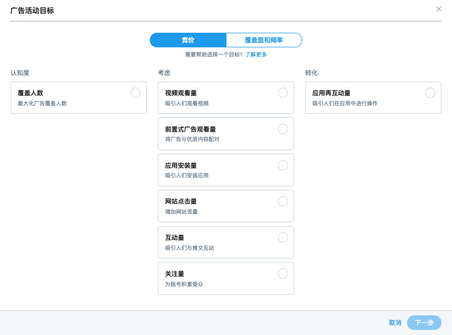 Twitter 广告活动