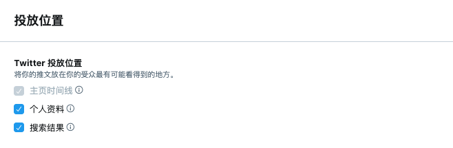 Twitter 广告投放位置