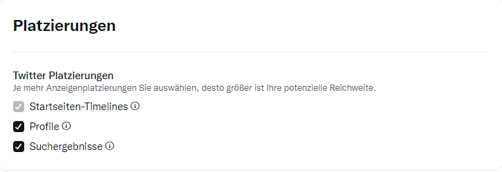 Twitter Ads-Platzierungen