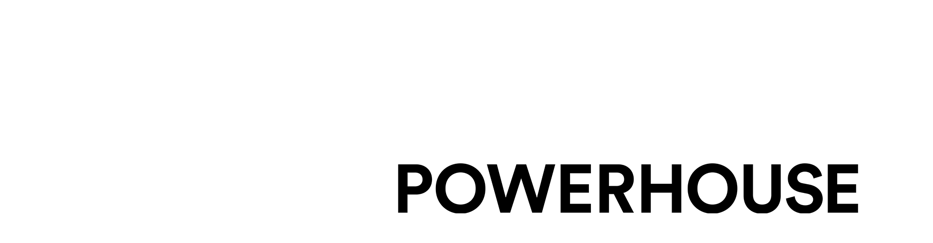 Neutraler Hintergrund, farbiges Logo für Powerhouse. Die Powerhouse-Schrift ist schwarz.