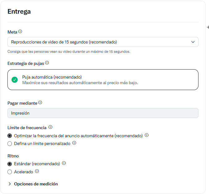 Configuración de la publicación del grupo de anuncios