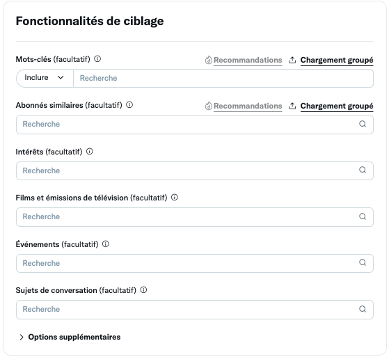 Ciblage des publicités Twitter