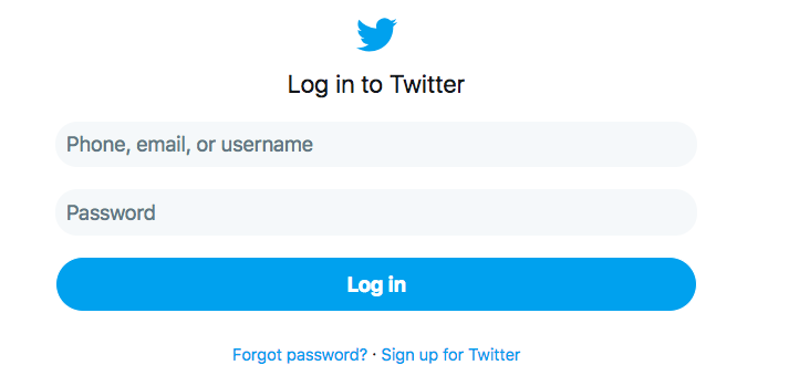log in to twitter