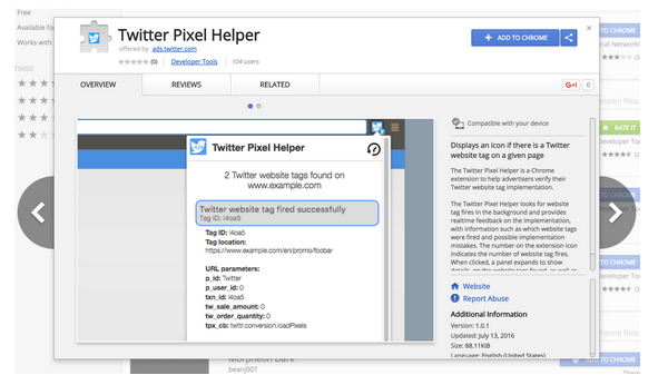 Twitter Pixel Helper