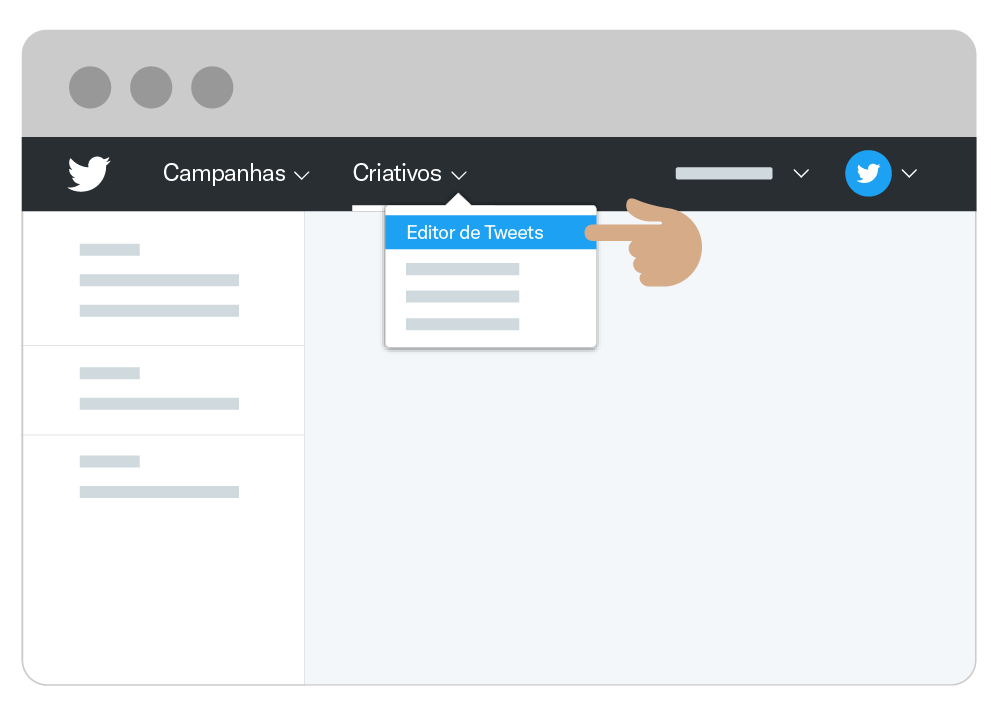 Dropdown menu for composing a Tweet in Twitter Ads Manager