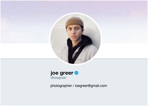 Twitter handle account screenshot for iongreer