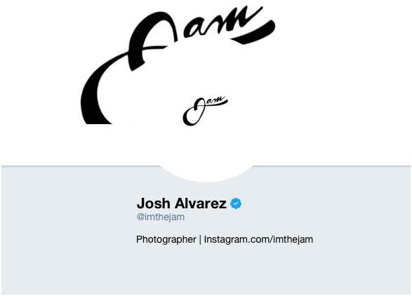 Twitter handle account screenshot for Josh Alvarez
