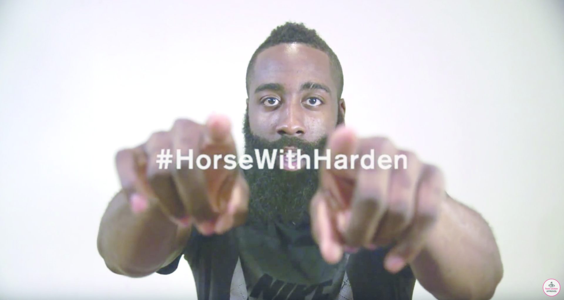 Image of James Harden with hashtag #HorseWithHarden over his face