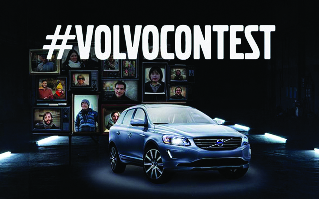 Image of a Volvo car with the text #VolvoContest laid over it