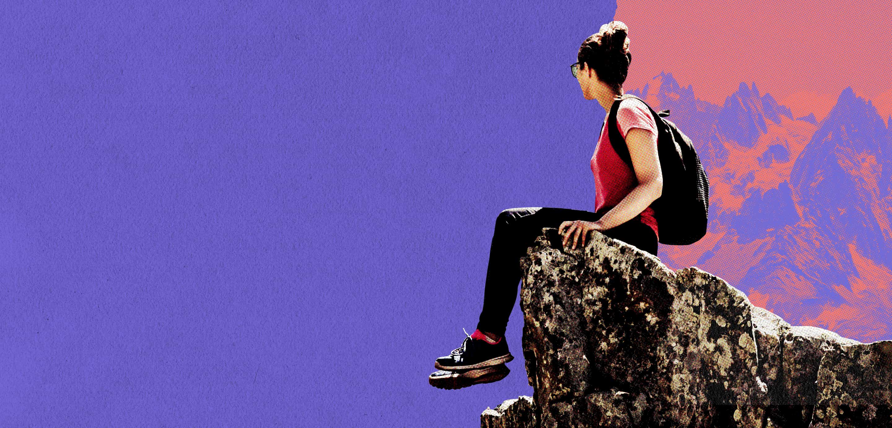 Image of person rock climbing and staring into the distance to showcase "Everyday Wonder"