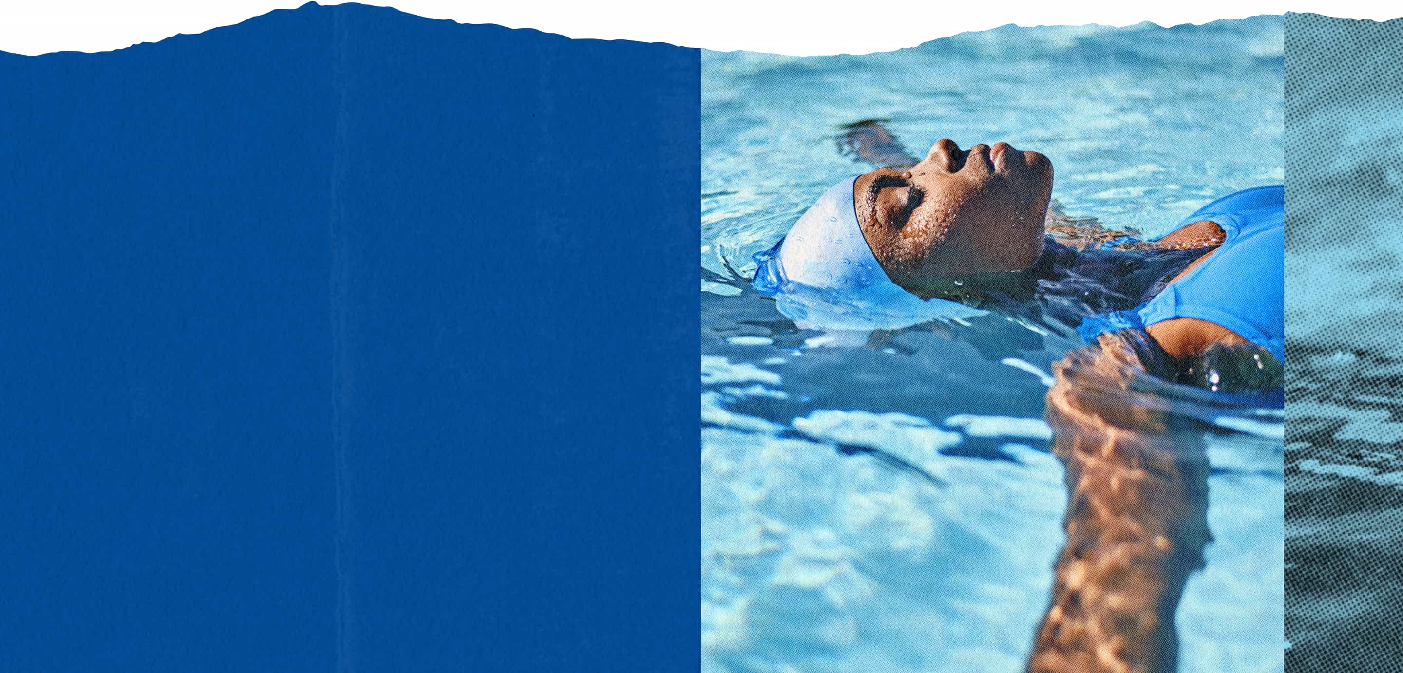 Image of person swimming to showcase "wellbeing"