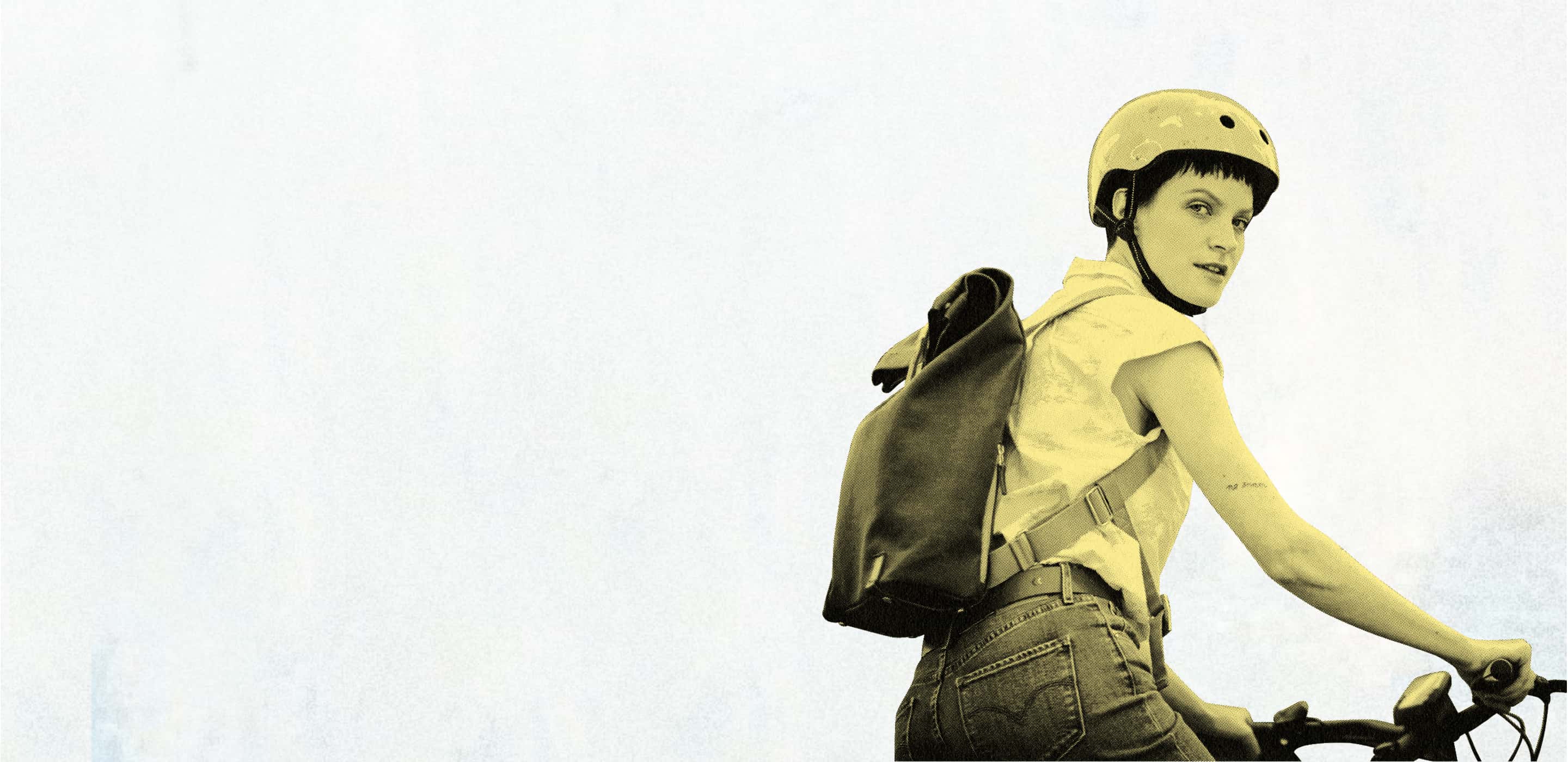 Image of person on a bike to depict "Sustainable Self"